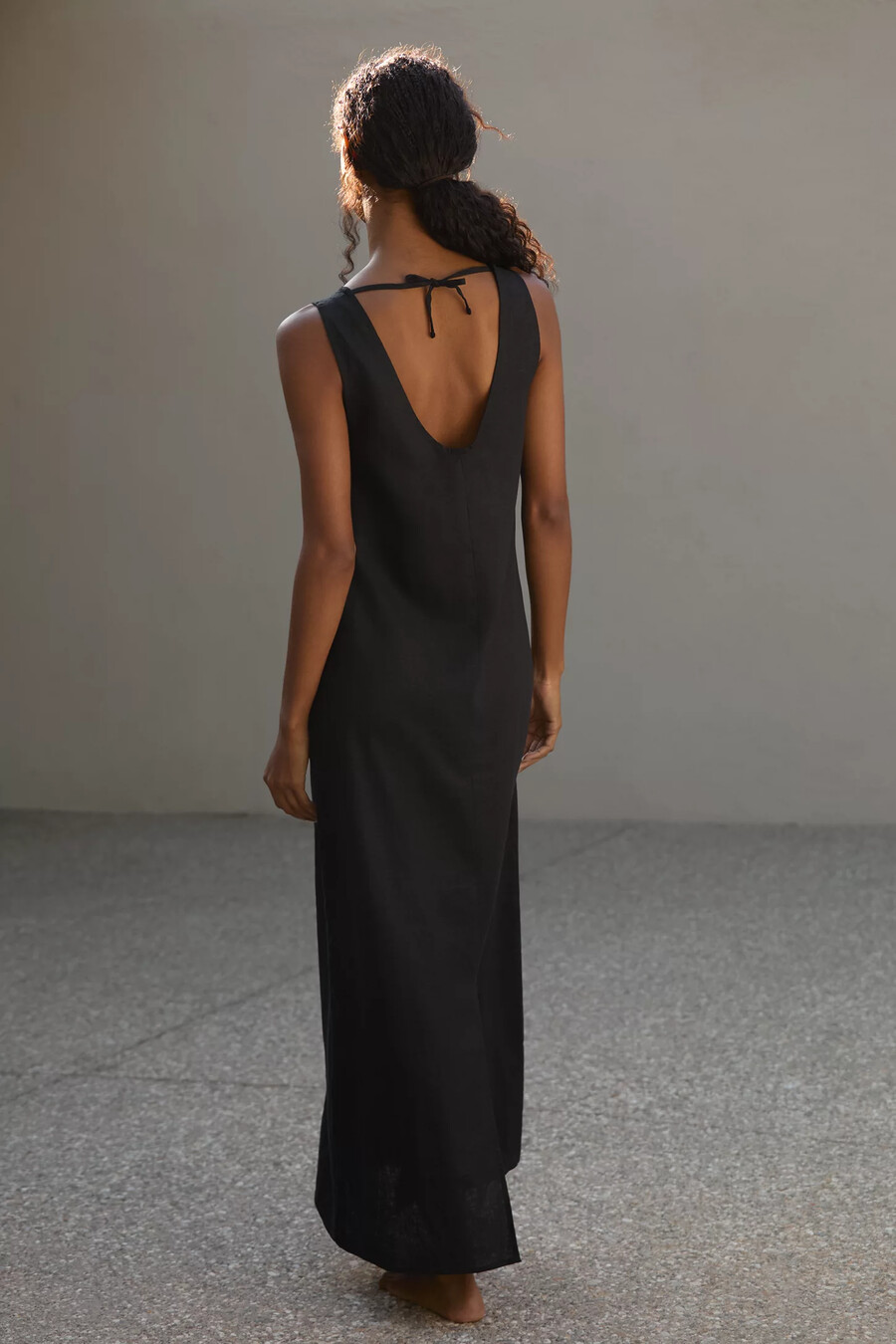 seafolly leinenmischung palmero keyhole maxikleid