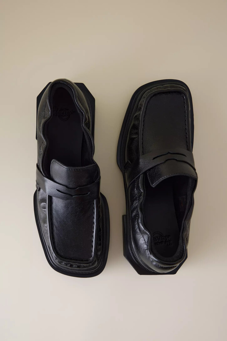 dr. martens maybole geraffte leder-loafer