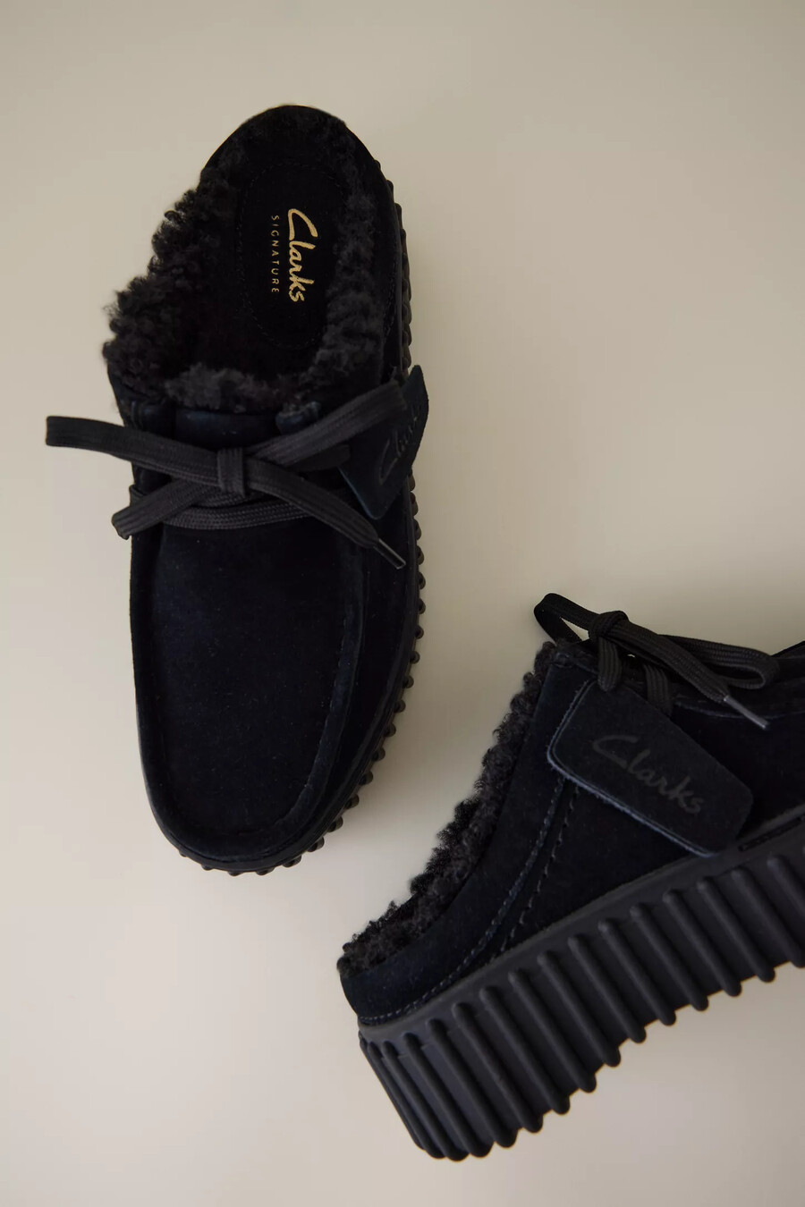clarks shearling nomad mules