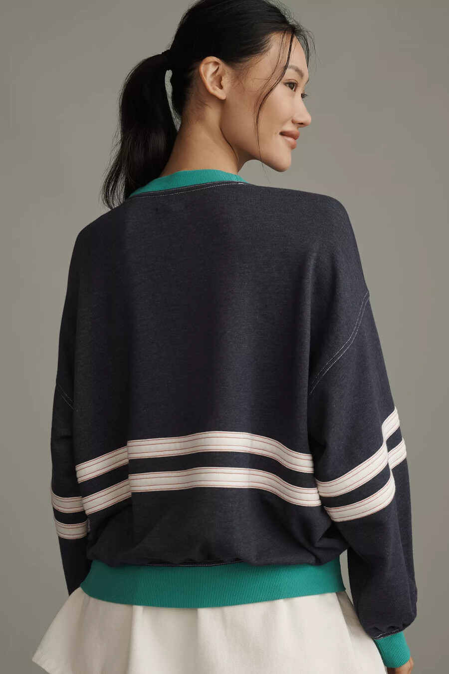 pilcro pep rally oversized crew-neck sweatshirt