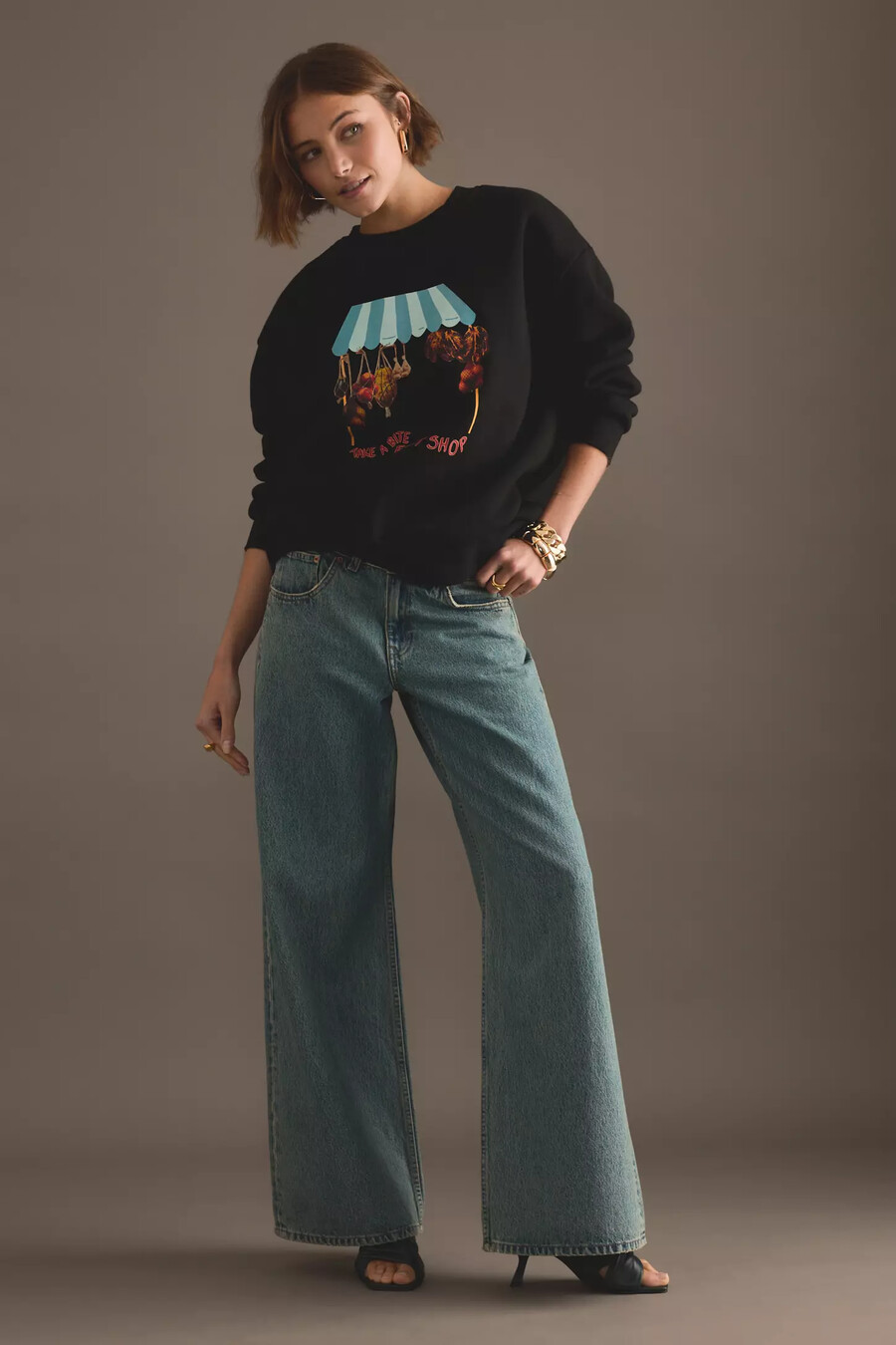 sweatshirt mit grafikprint „never fully dressed fruit shop