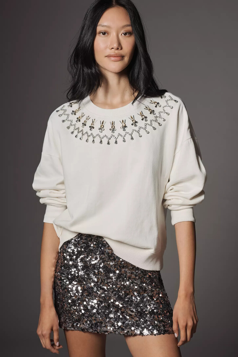 maeve kurzarm-sweatshirt mit verzierungen