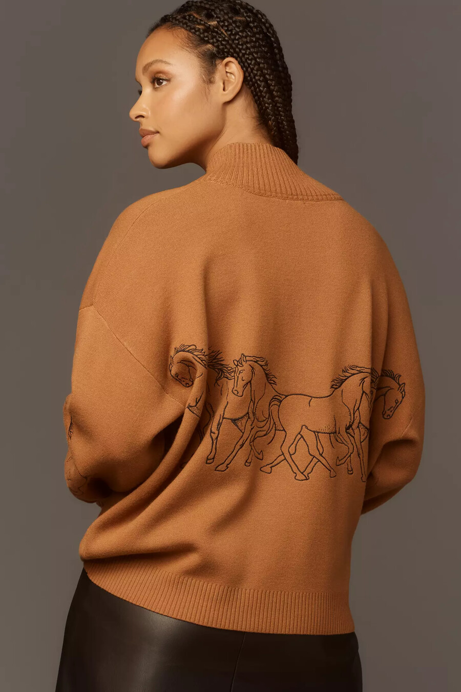 maeve pullover mit stehkragen und halbem reißverschluss