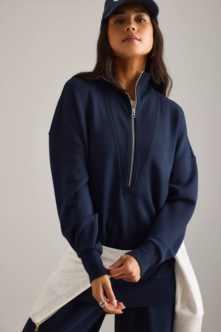 varley longline zip sweatshirt