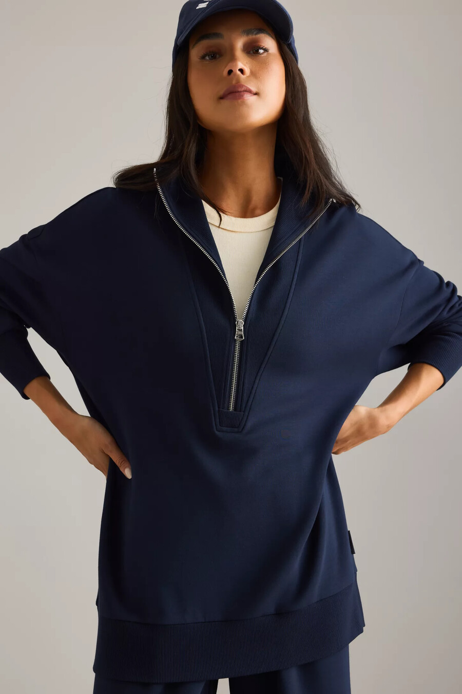 varley longline zip sweatshirt