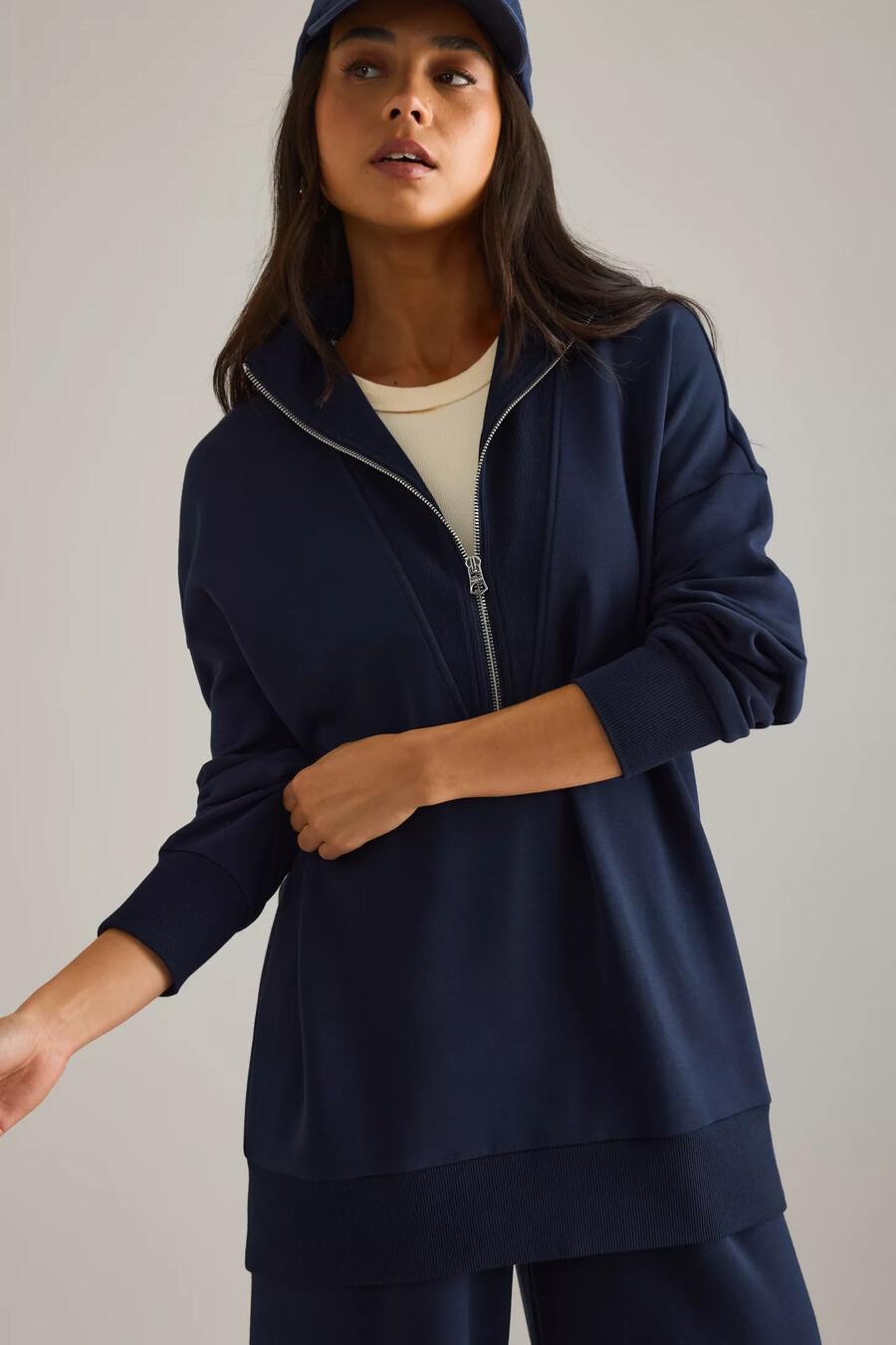 varley longline zip sweatshirt