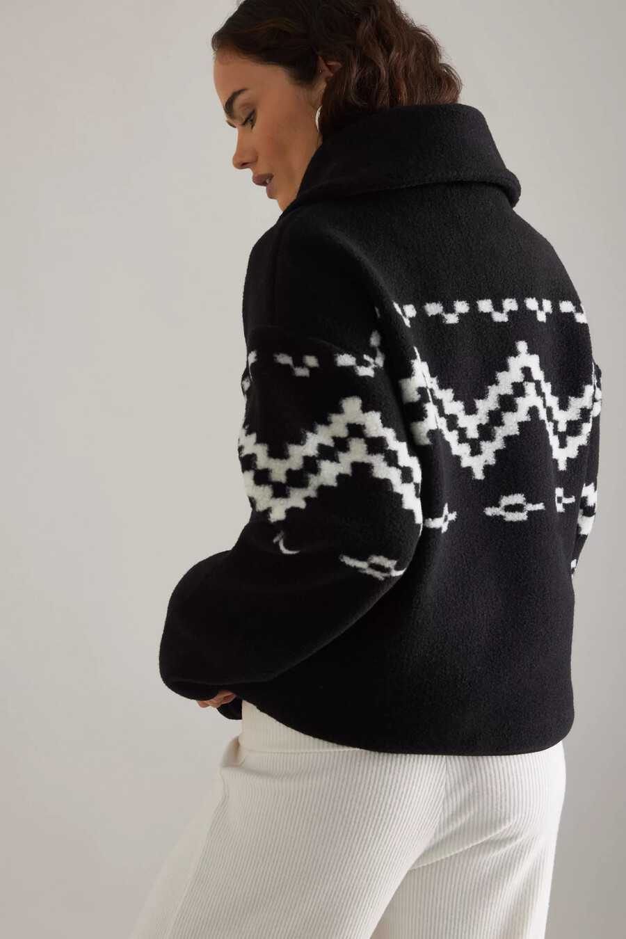 4th reckless dayna fairisle half-zip fleece
