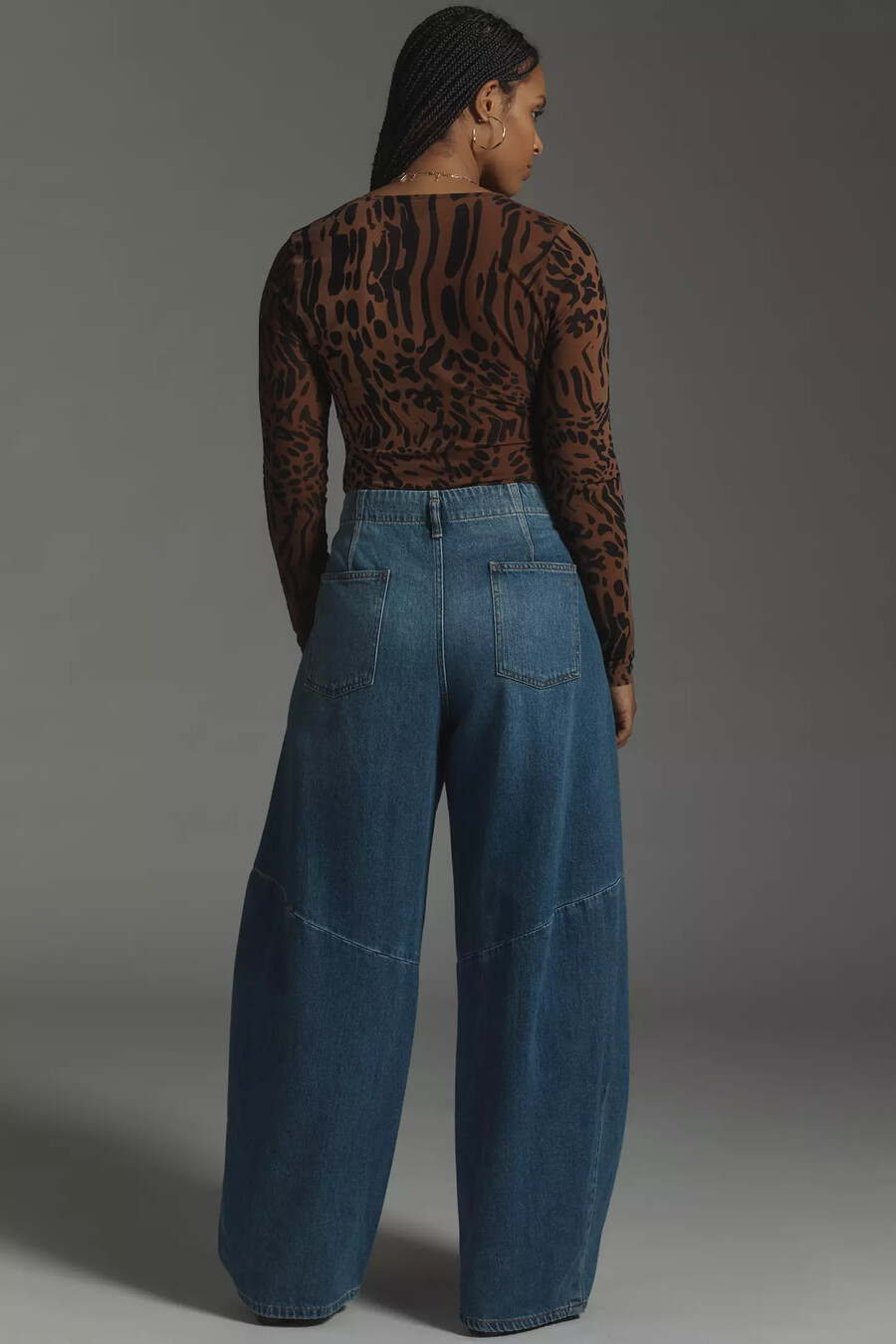 pilcro tapered full length barrel jeans