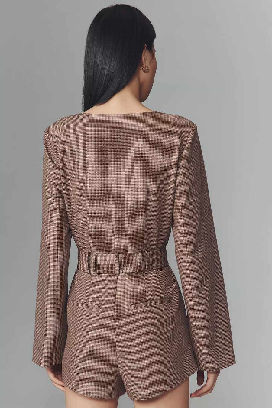 langärmeliger blazer-playsuit von anthropologie