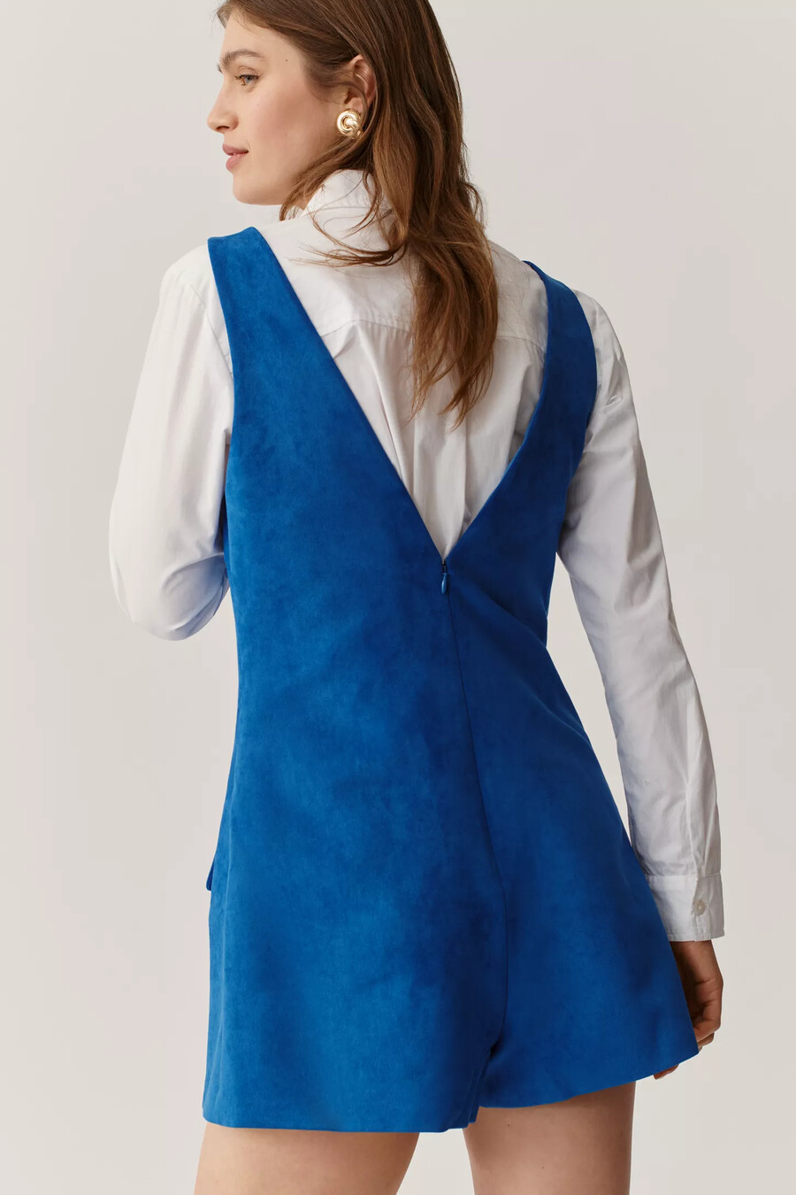 Ärmelloser jumpsuit aus wildlederimitat von mare mare mit v-ausschnitt