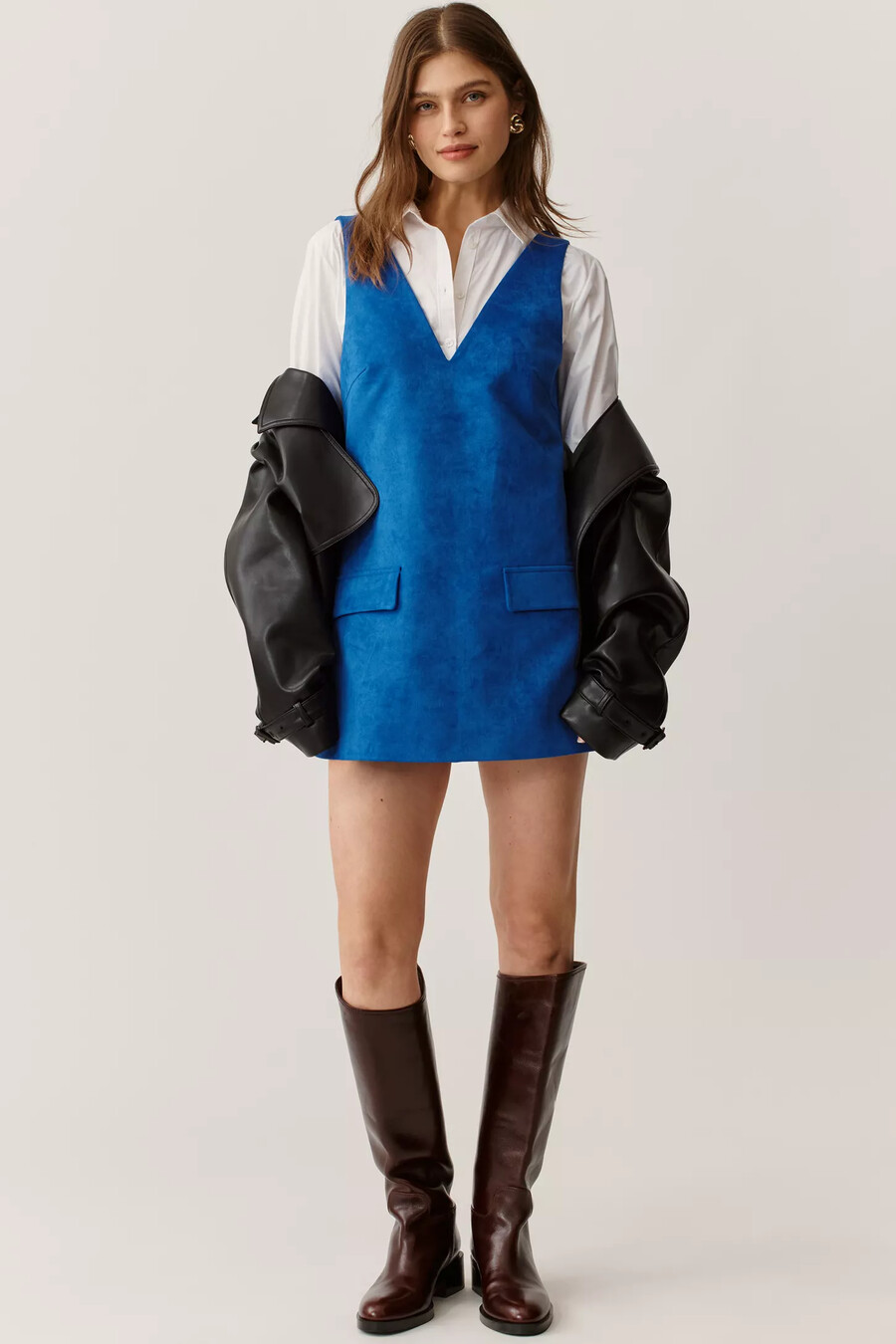 Ärmelloser jumpsuit aus wildlederimitat von mare mare mit v-ausschnitt