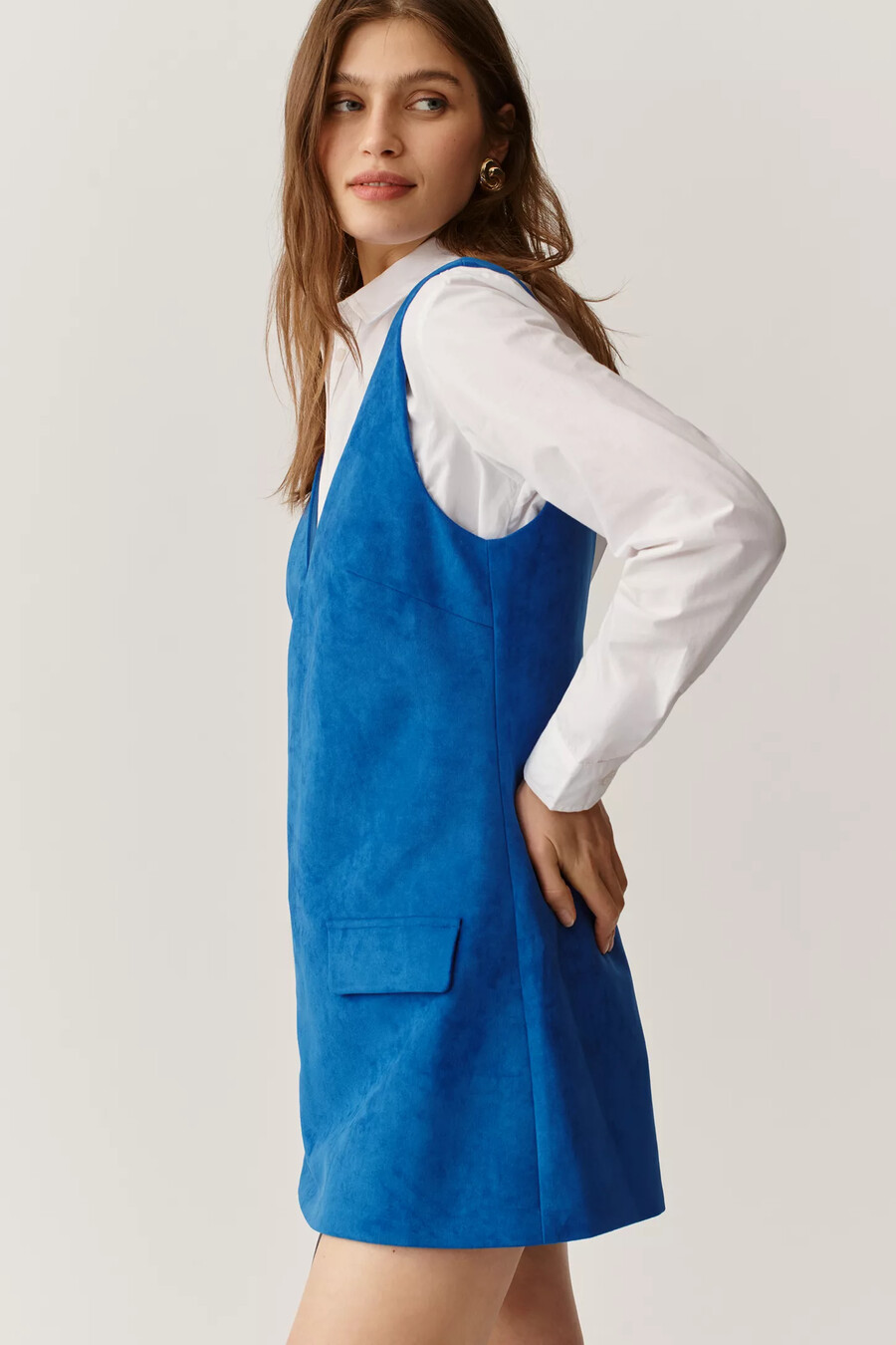 Ärmelloser jumpsuit aus wildlederimitat von mare mare mit v-ausschnitt