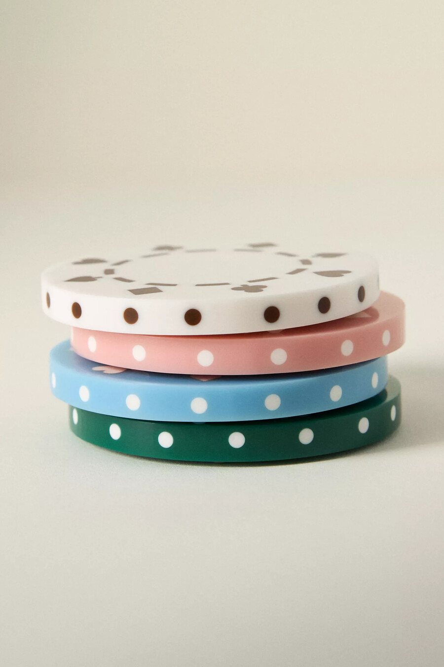 pokerchip-untersetzer aus kunstharz 4er-set