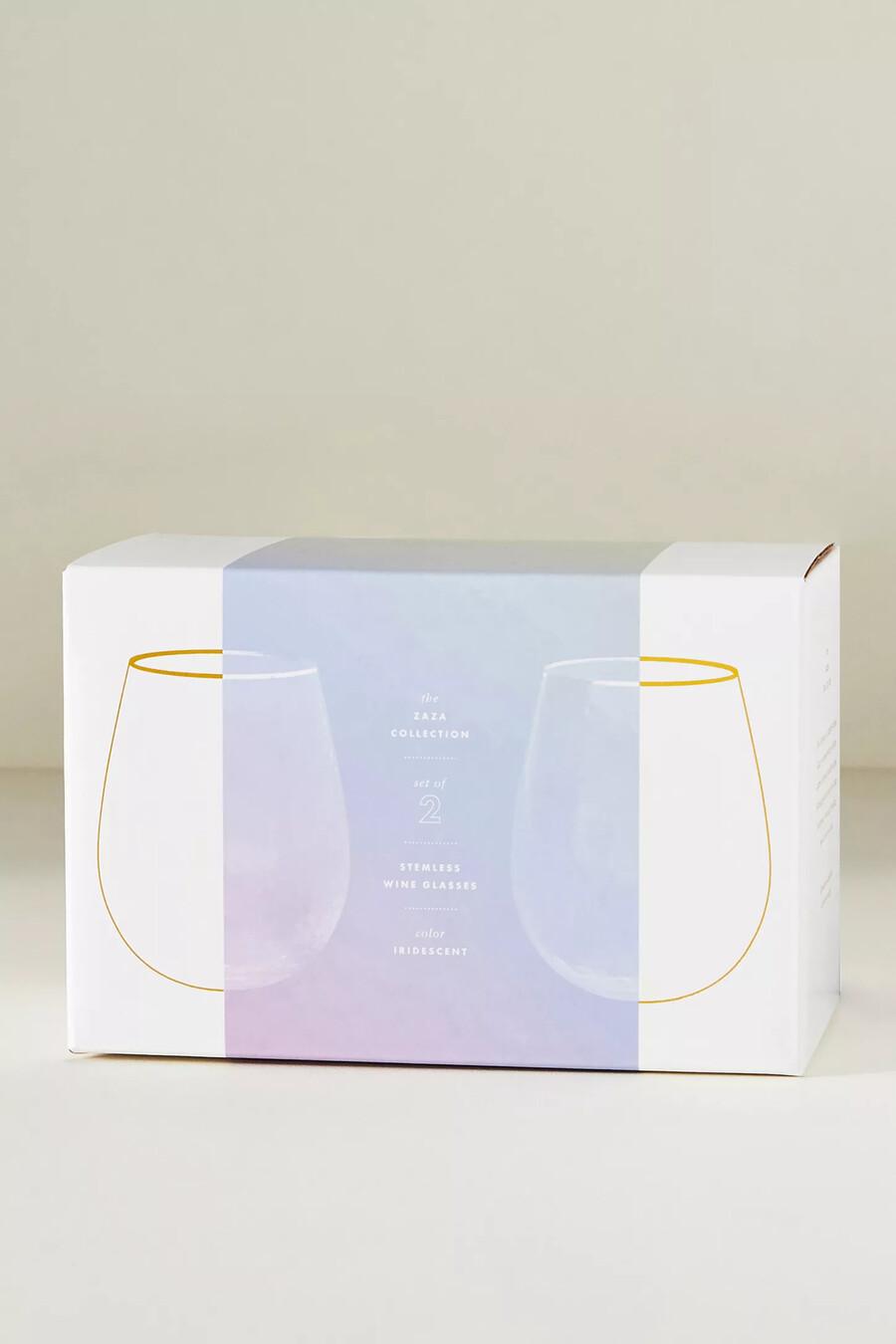 zaza stiellose weingläser mit glanzfinish 2er-set