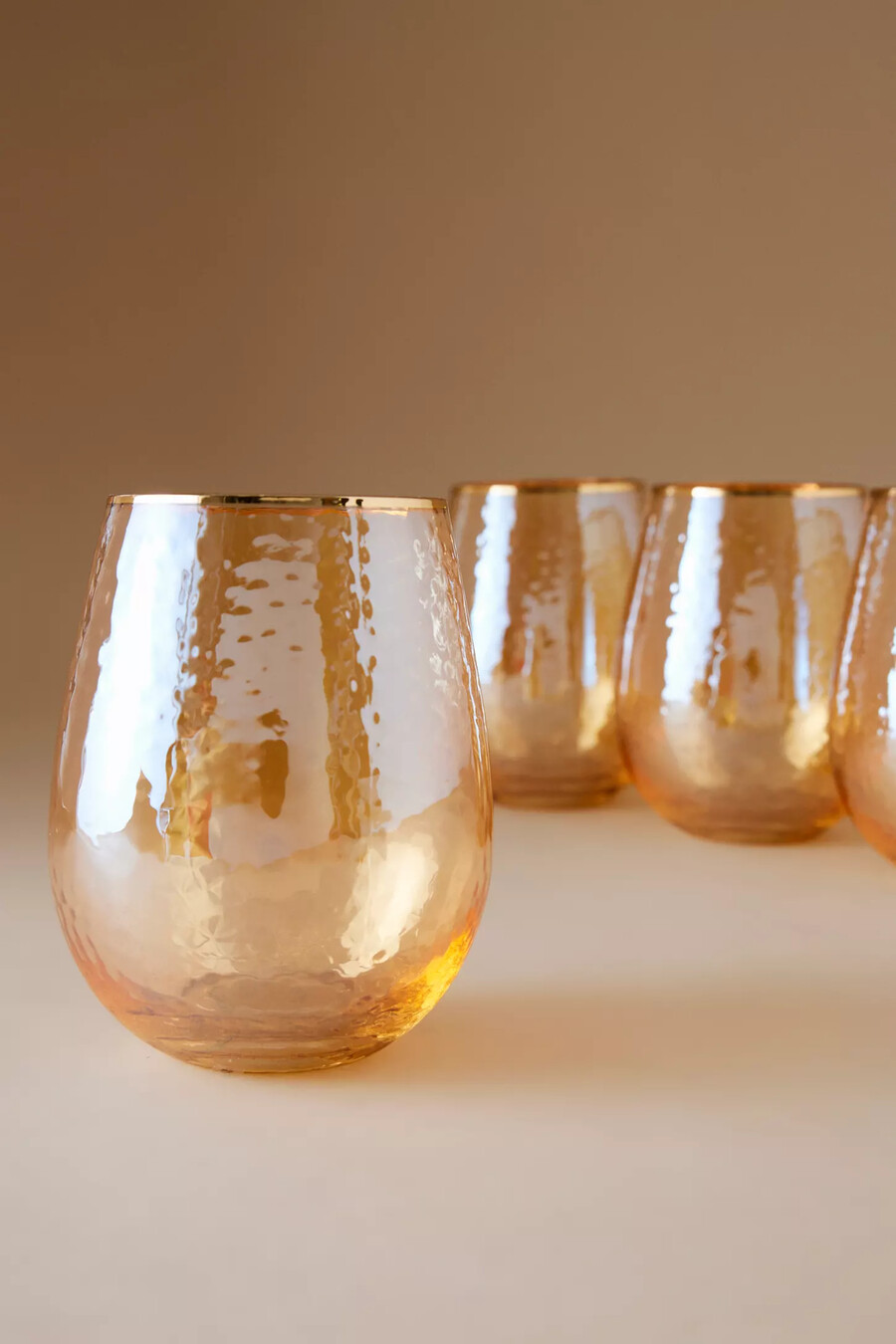 zaza stiellose weingläser mit glanzfinish 4er-set