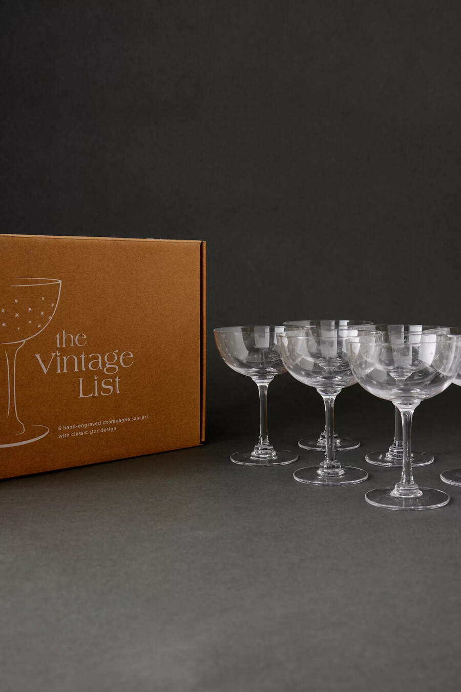 set mit 6 champagner-untertassen von the vintage list