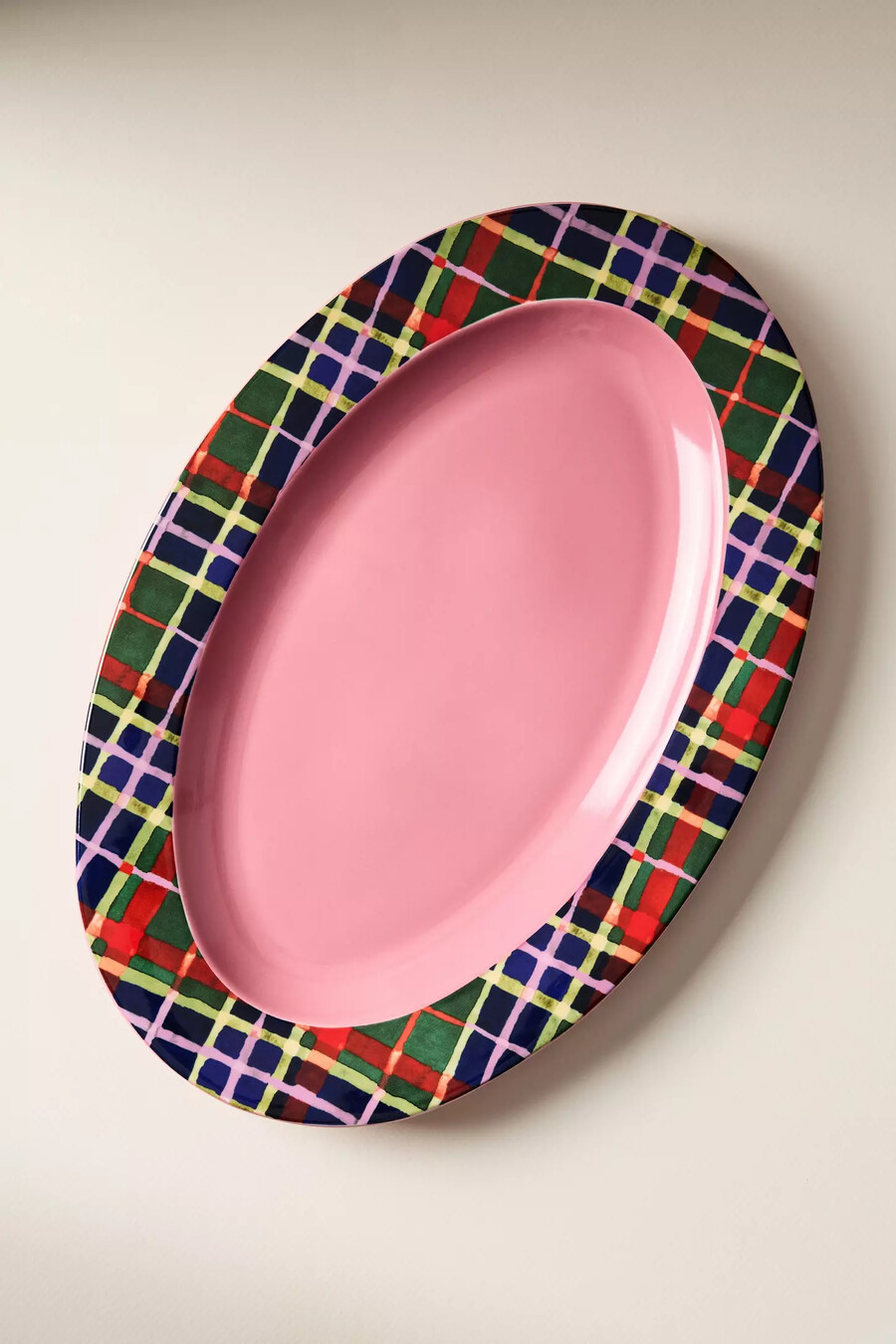 tartan-steingutplatte