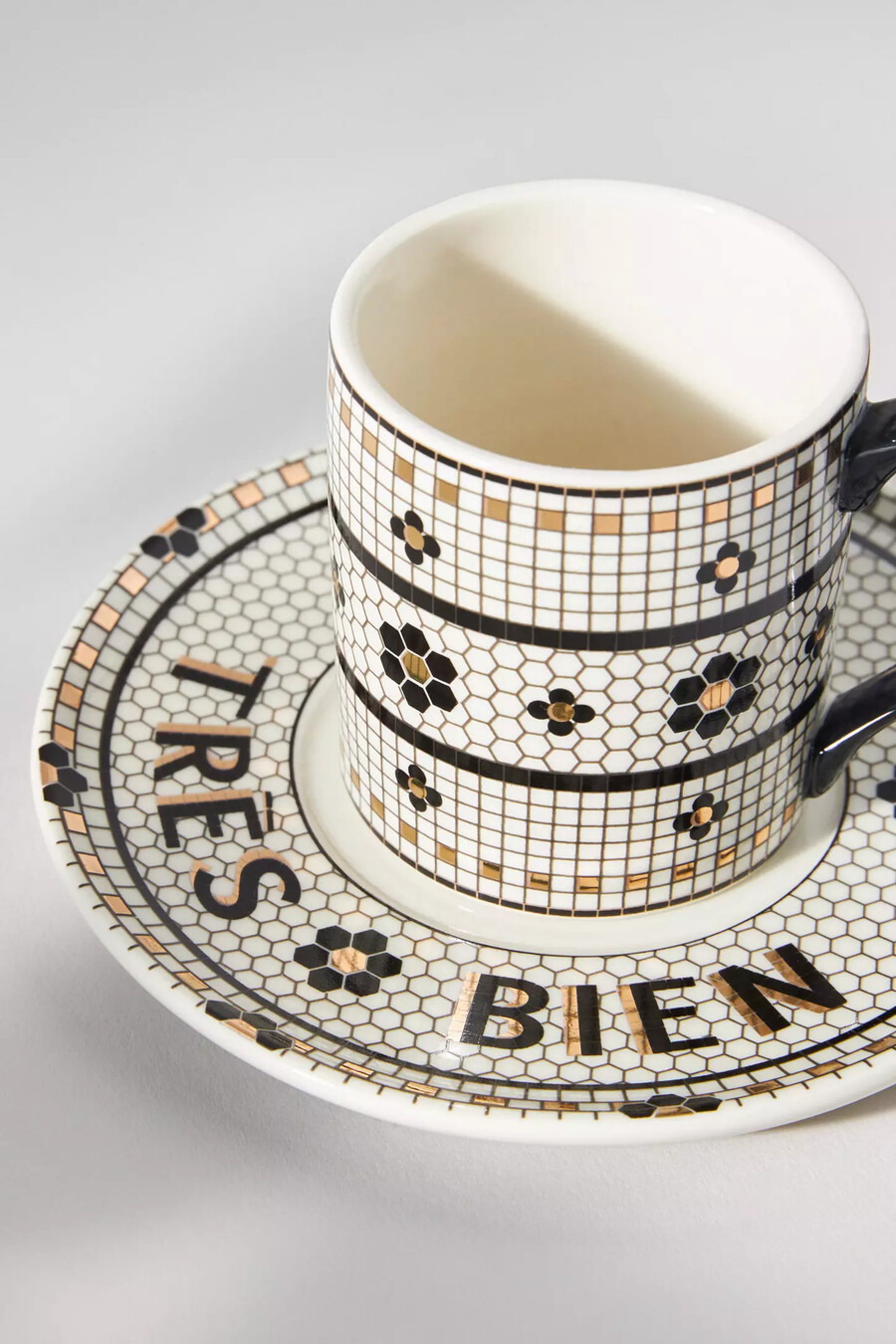 bistro tile espressotasse und untertasse