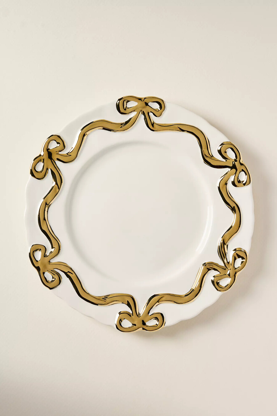 benedita gold bow steingut-beilagenteller 4er-set
