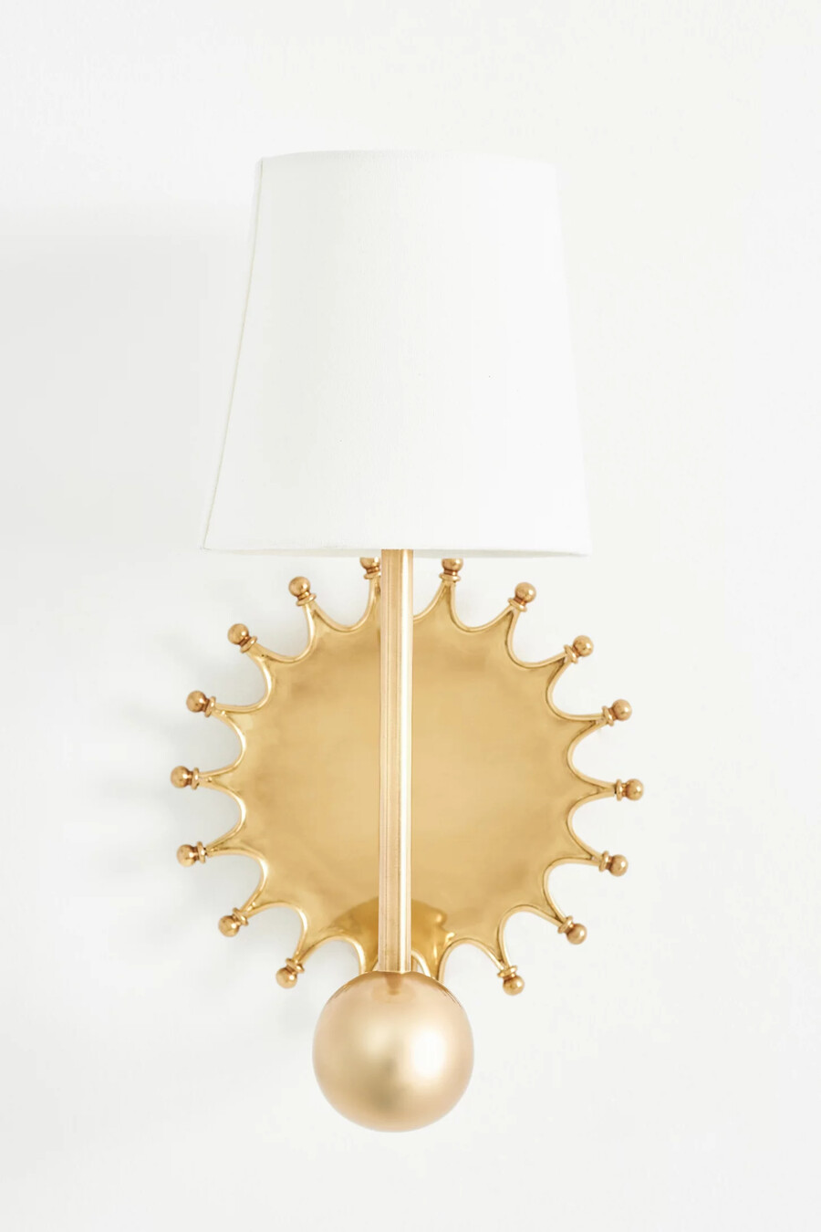 quinn sun messing-wandleuchte mit schirm