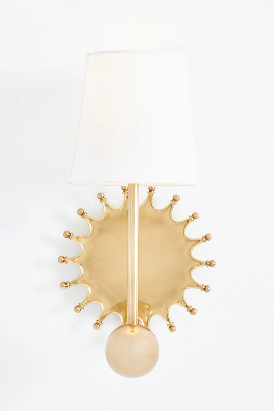 quinn sun messing-wandleuchte mit schirm