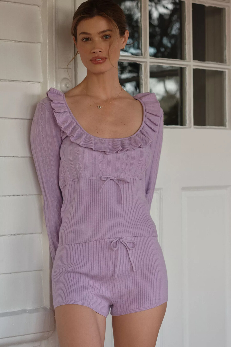 lyrebird langarm-rippstrickoberteil