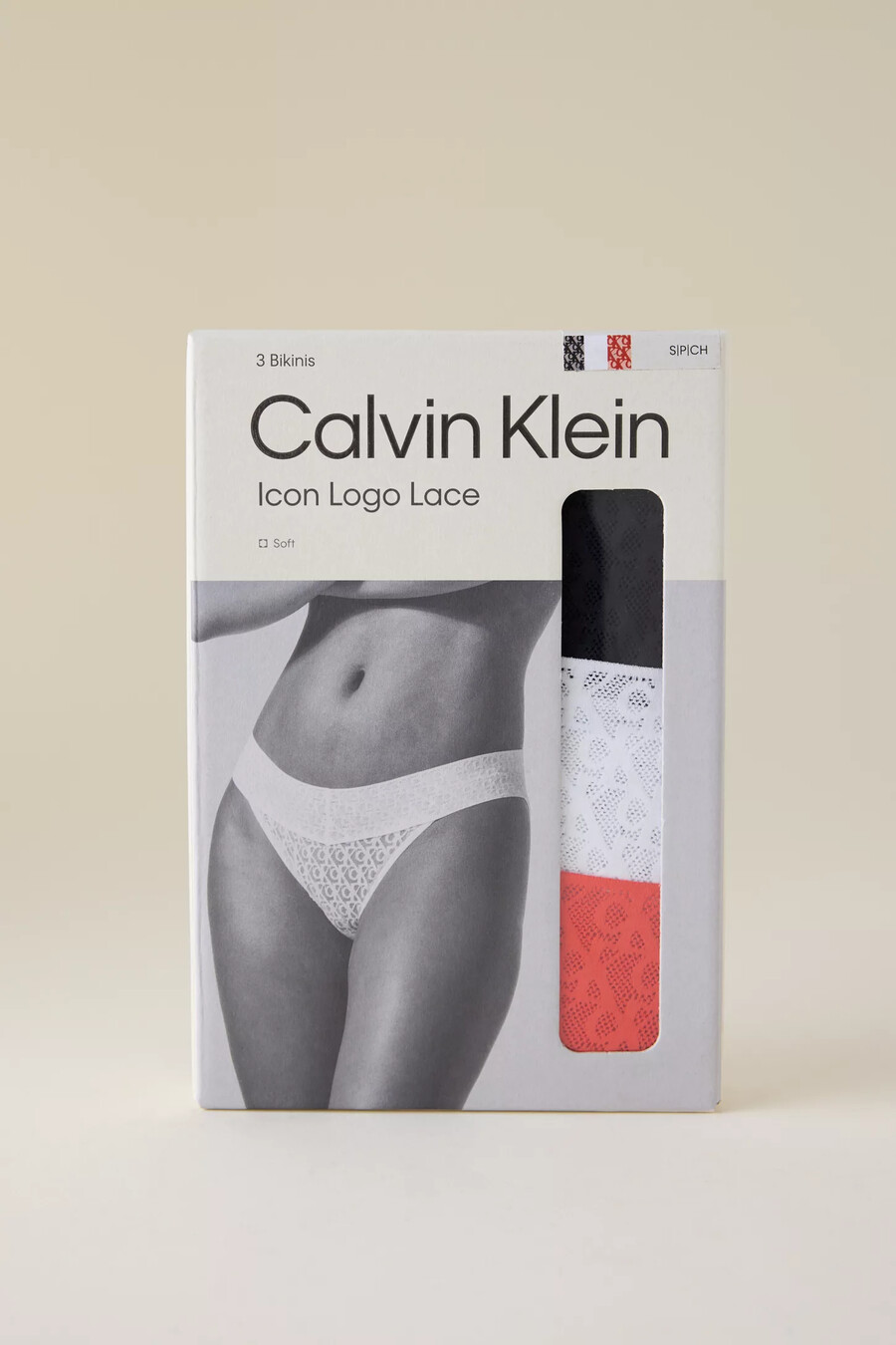 calvin klein bikini-slips aus spitze 3er-pack