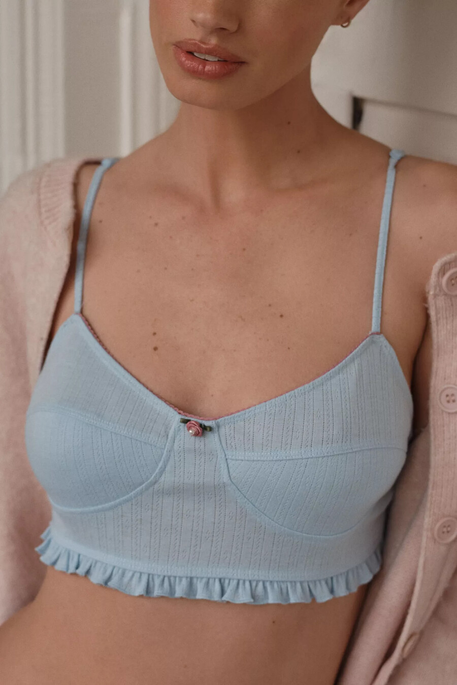 lyrebird pointelle longline bralette
