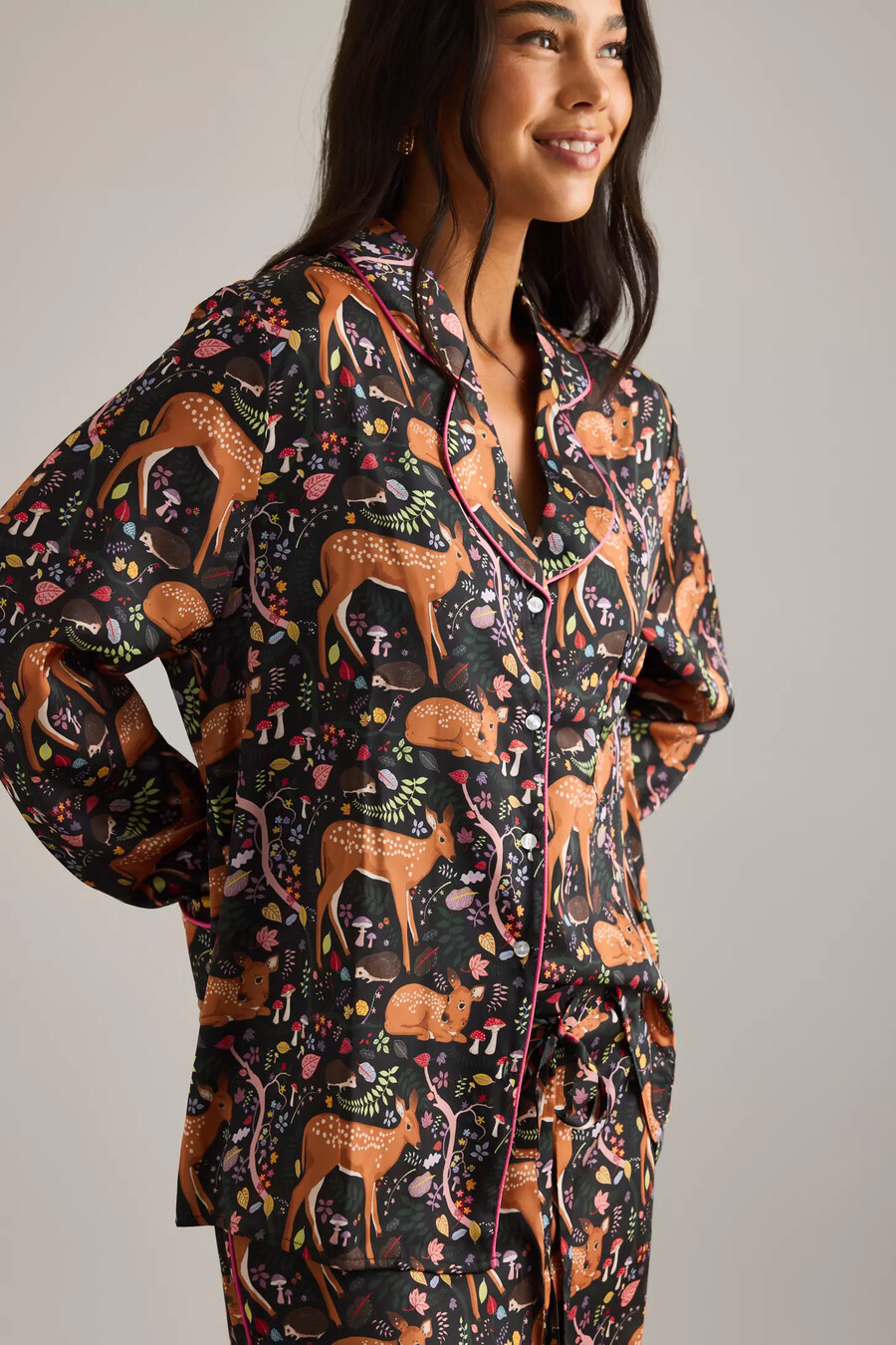karen mabon flora und rehkitz langer pyjama set