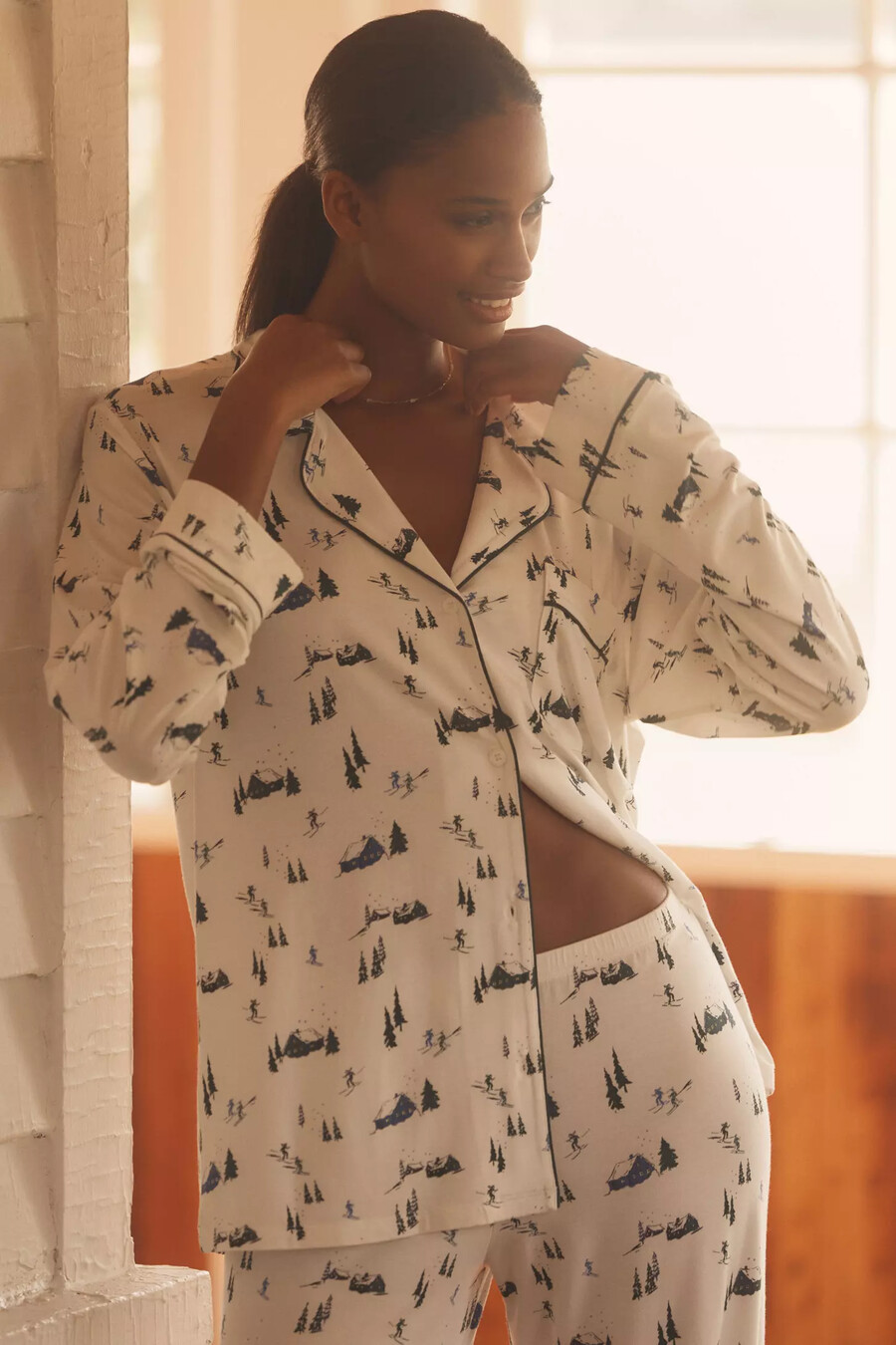 eberjey gisele langarm-pyjama-set mit print
