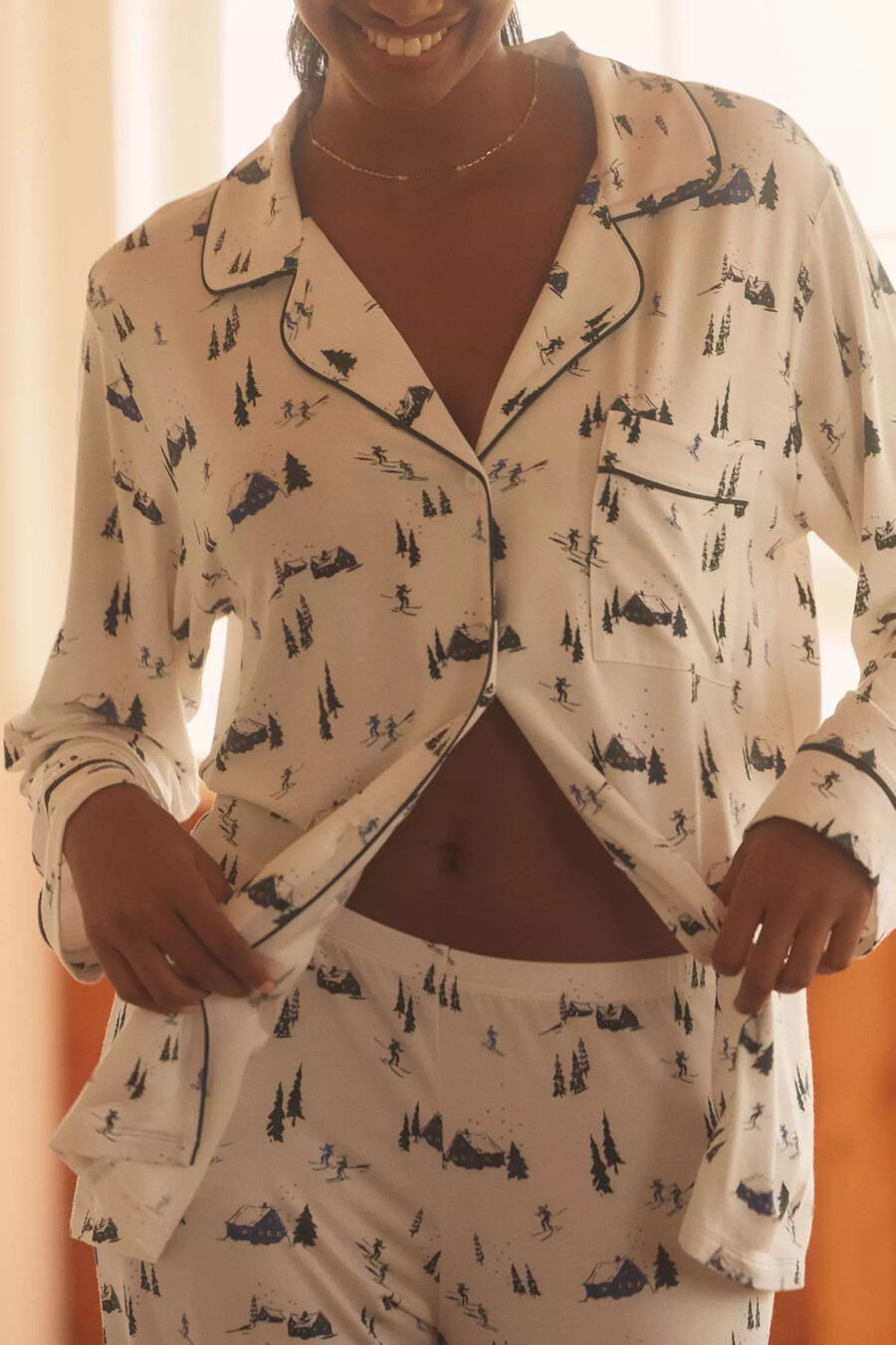 eberjey gisele langarm-pyjama-set mit print