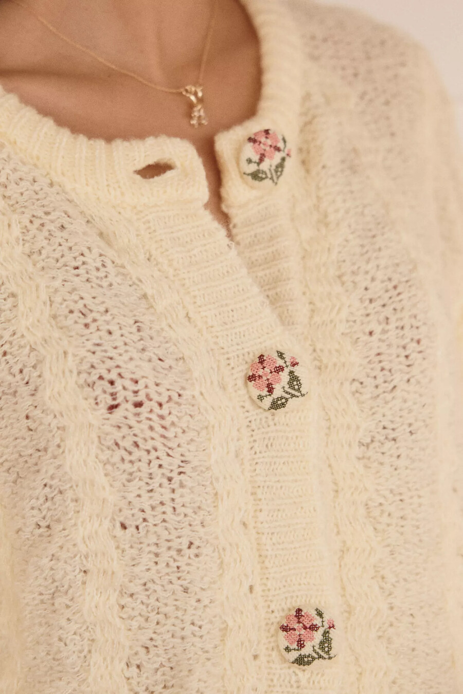 lyrebird cardigan mit knöpfen