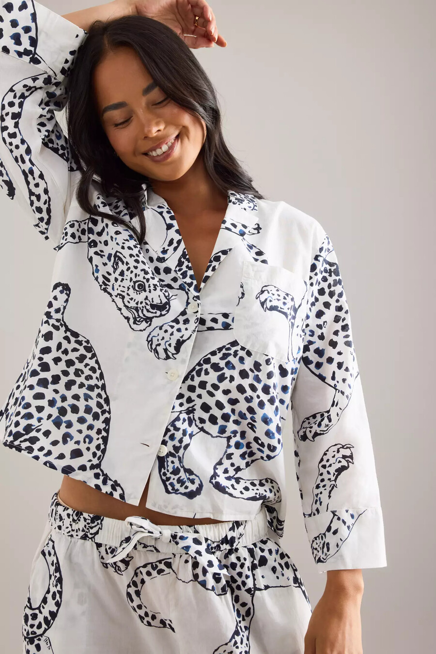 desmond dempsey jaguar boxy shirt wide-leg trousers pyjama-set