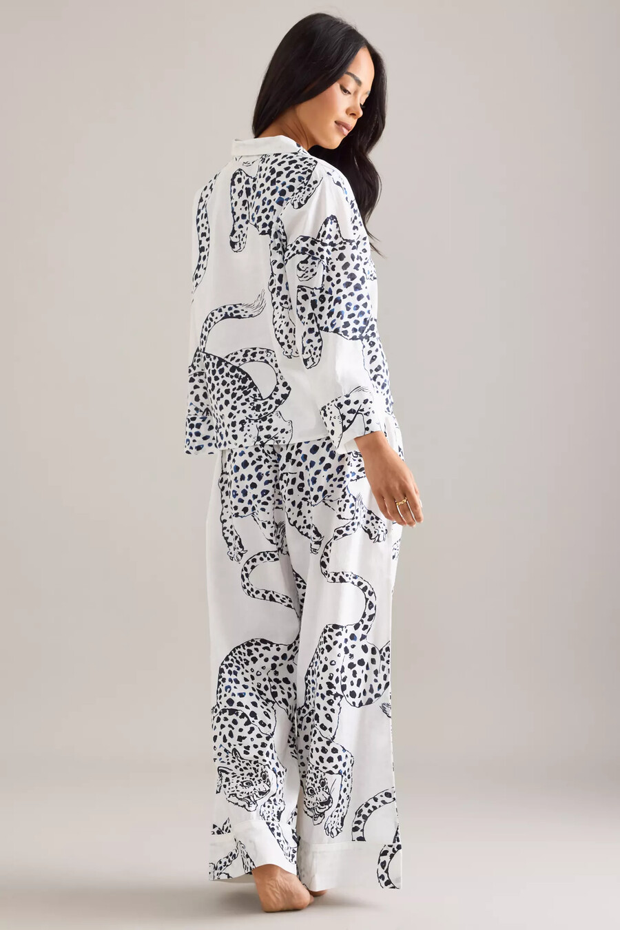 desmond dempsey jaguar boxy shirt wide-leg trousers pyjama-set