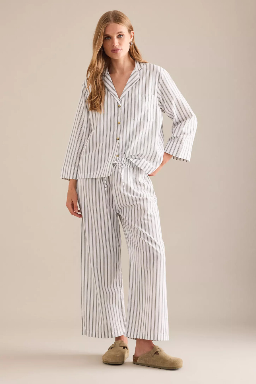 honna langer pyjama mit streifenmuster