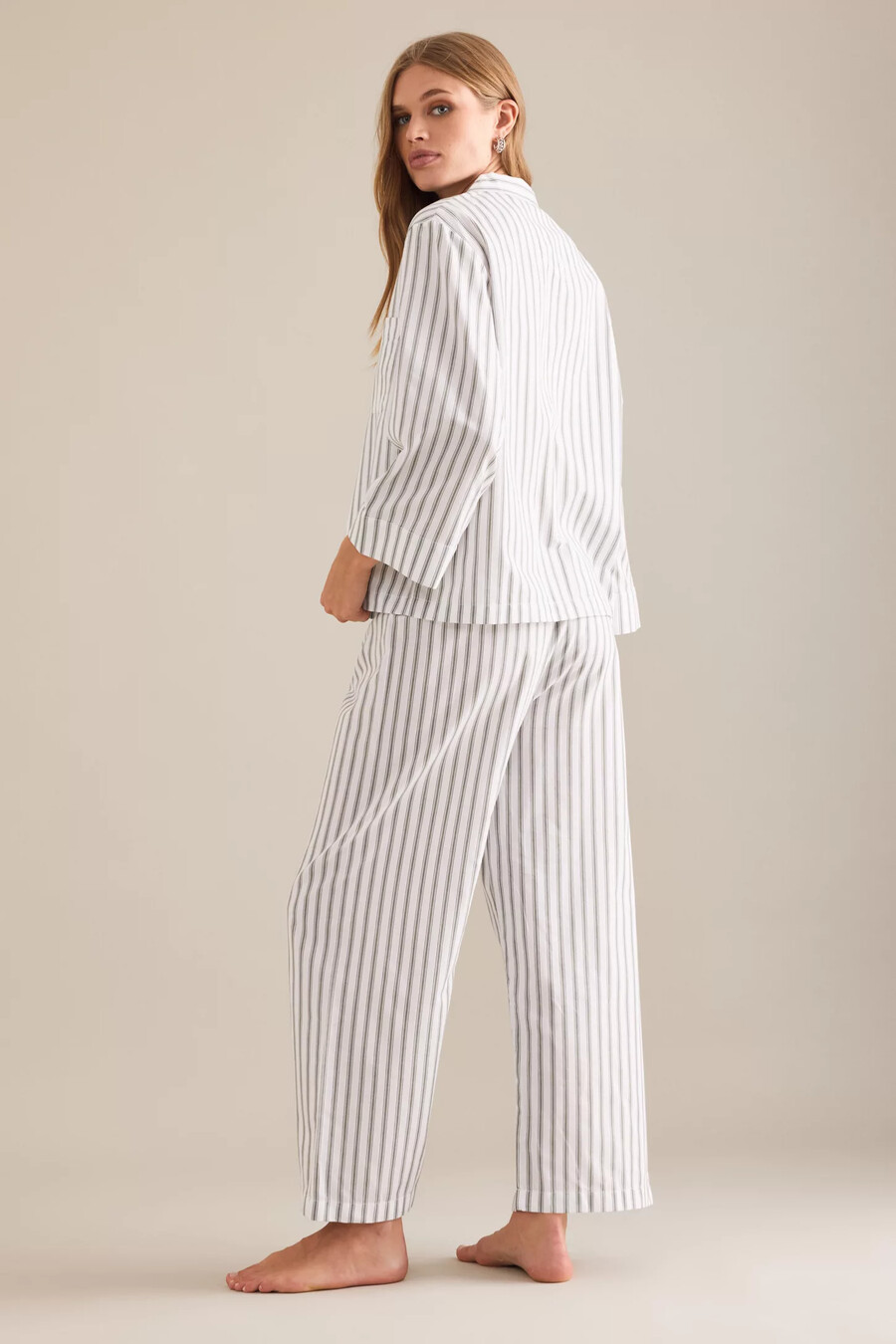 honna langer pyjama mit streifenmuster