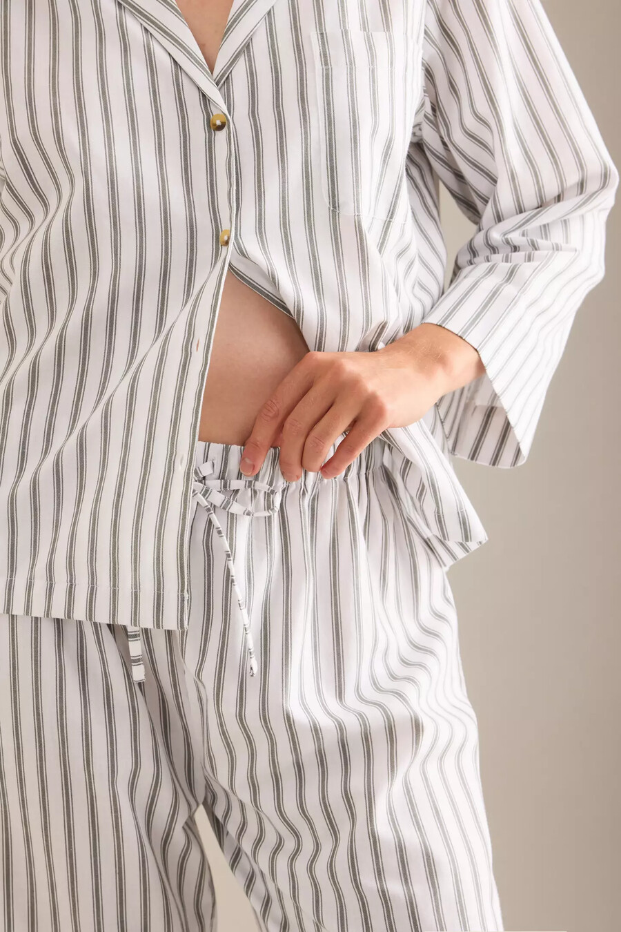 honna langer pyjama mit streifenmuster
