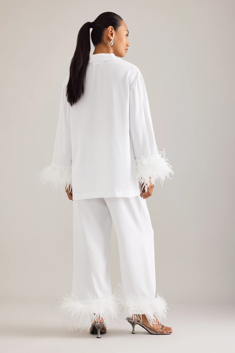 sleeper party feder langer pyjama set