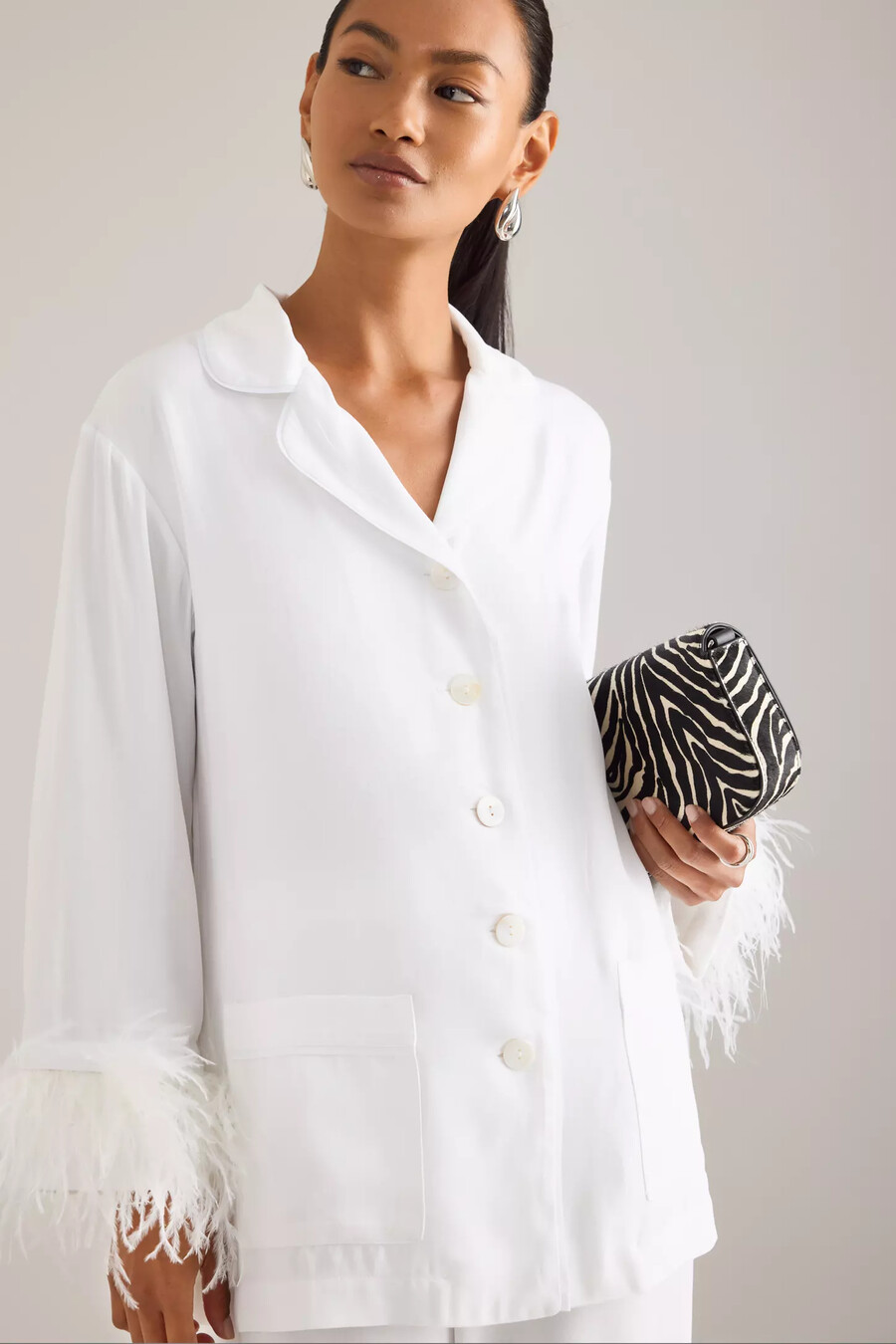 sleeper party feder langer pyjama set