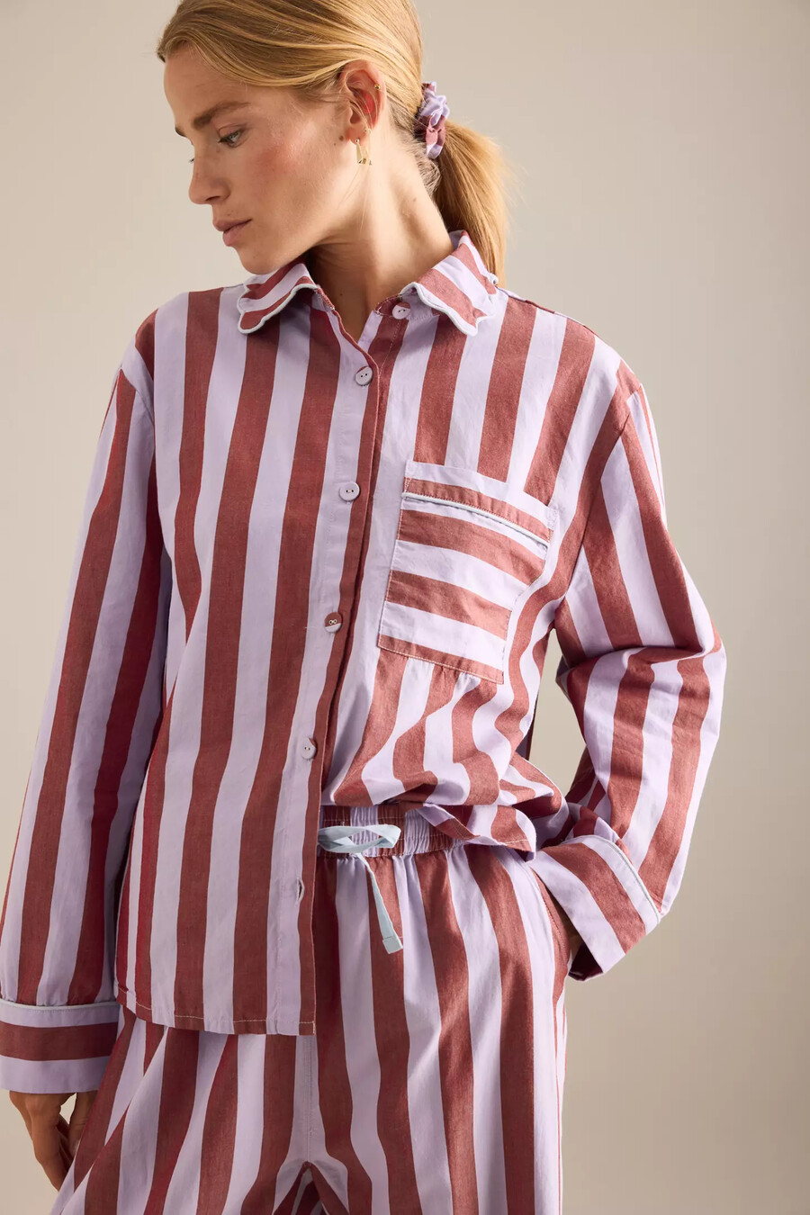 tbco gestreifter langer pyjama-satz