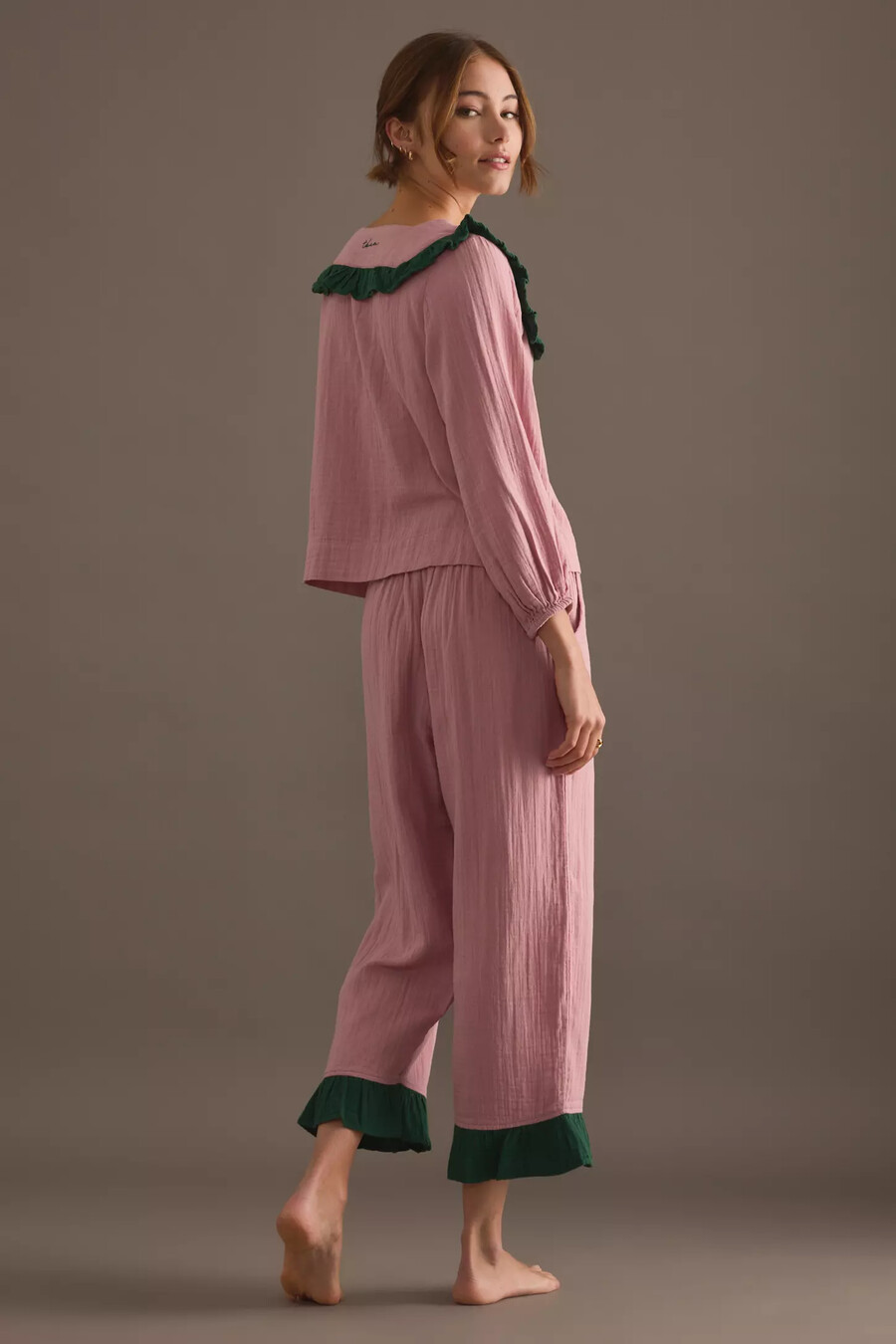 tbco rosa rüschenpyjama-set