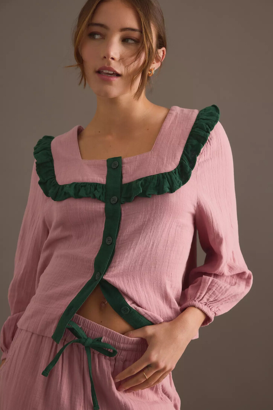 tbco rosa rüschenpyjama-set