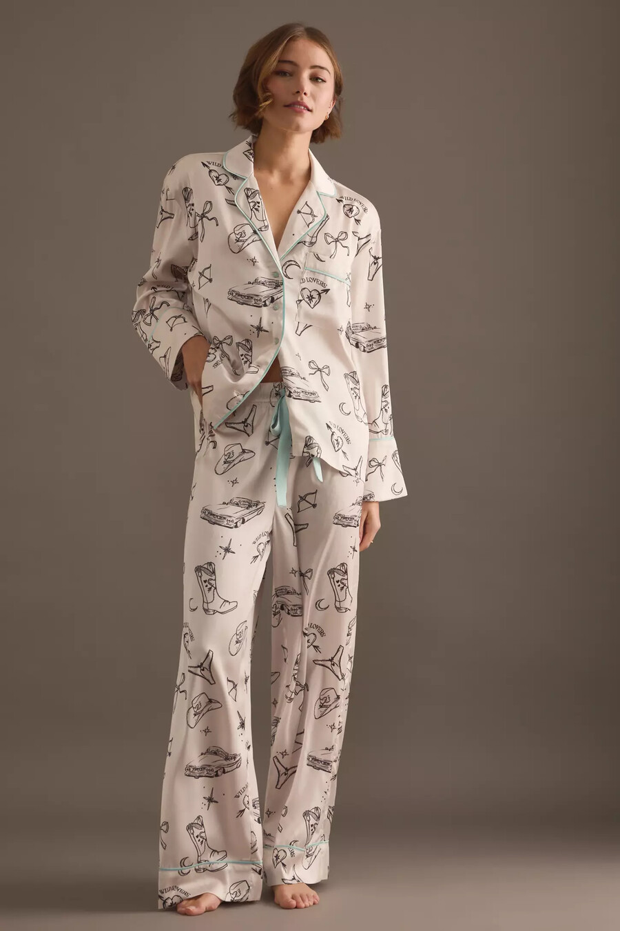 wild lovers tia langarm-pyjamahemd