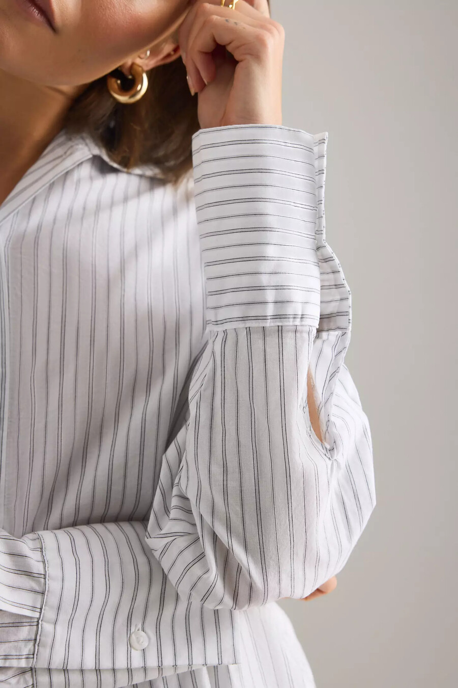 calvin klein streifen-popelinehemd