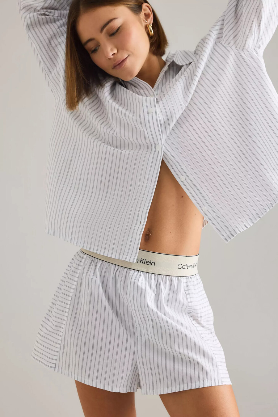 calvin klein streifen-popeline-shorts
