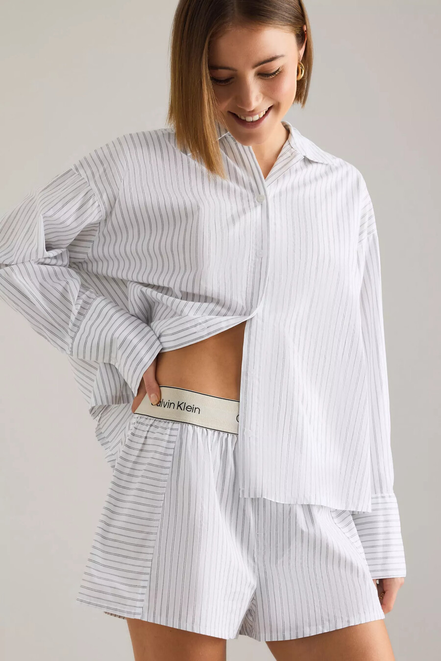 calvin klein streifen-popeline-shorts