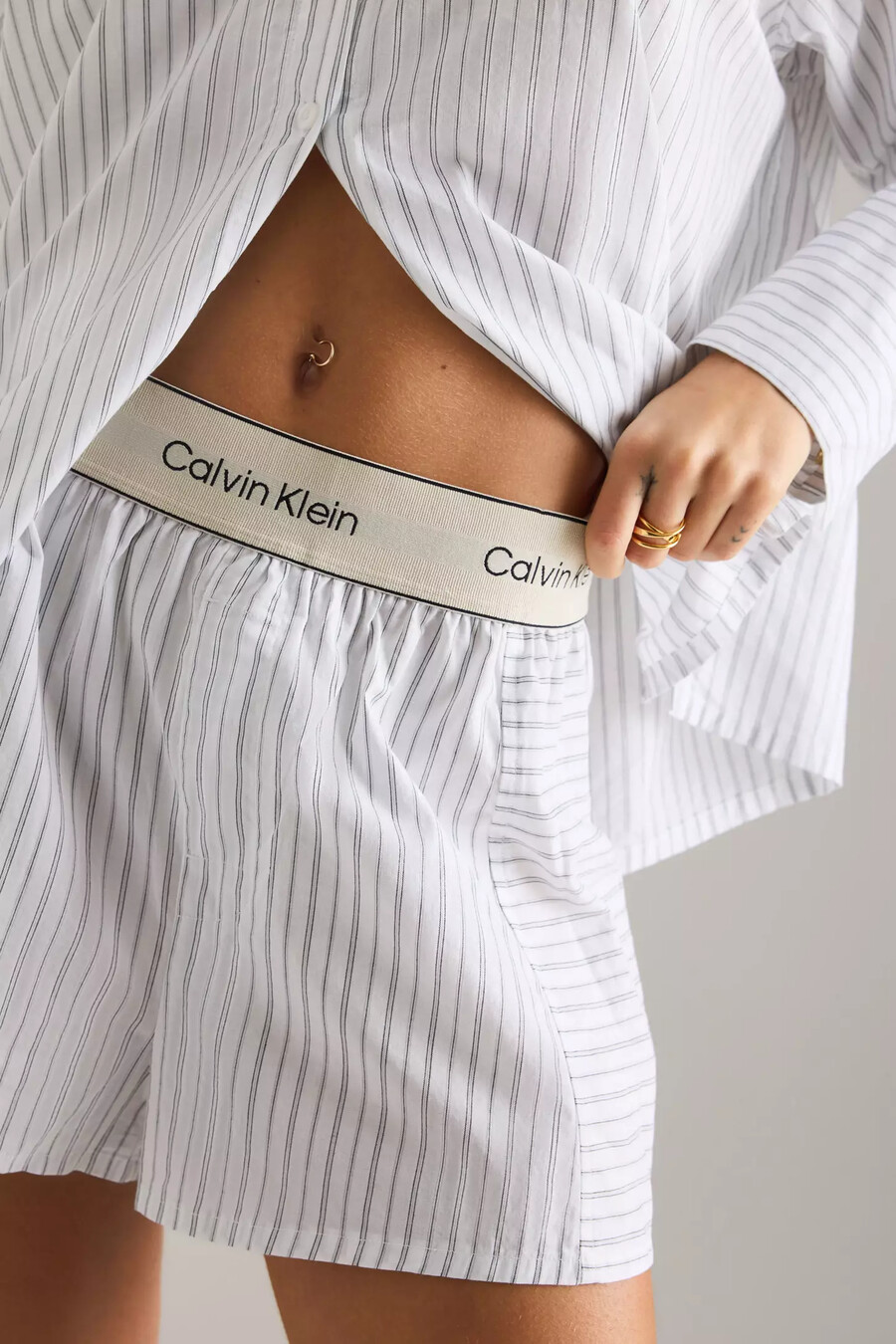 calvin klein streifen-popeline-shorts