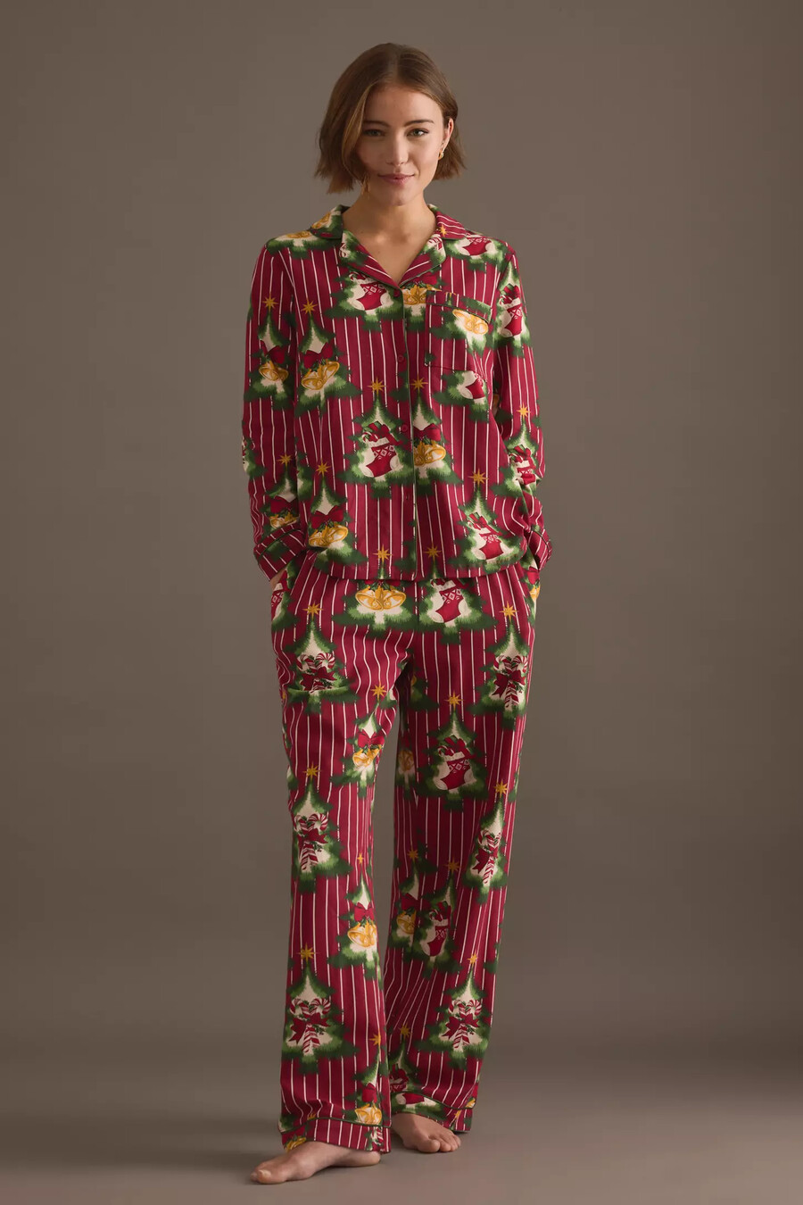 chelsea peers weihnachtsstreifen-pyjama-set