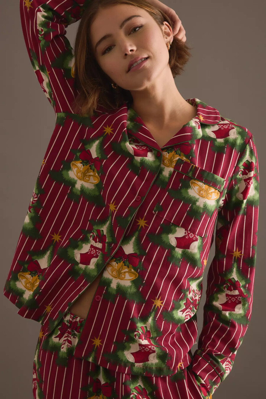 chelsea peers weihnachtsstreifen-pyjama-set