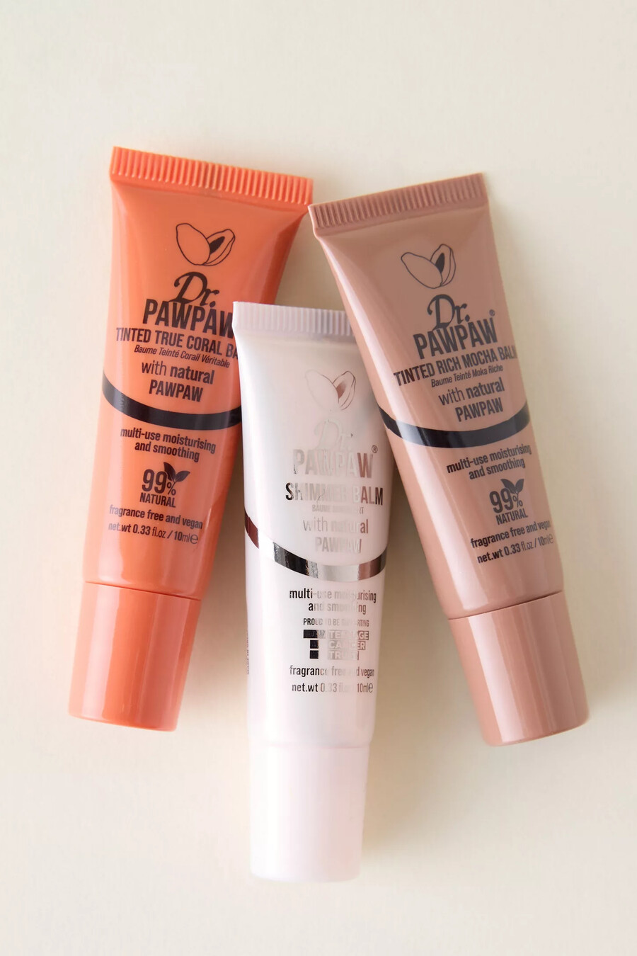 dr. paw paw schimmernde lippenbalsam-kollektion